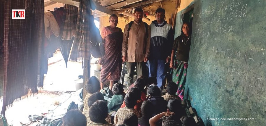 55 Tribal Children in Andhra Village Study Under Trees as School Building Remains Unfinished